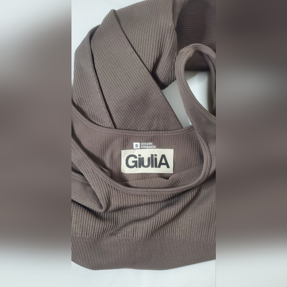 Giulia Size S Brown Sleeveless Ribbed Jumpsuit - Picture 7 of 7